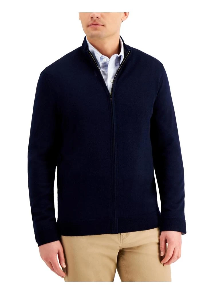 商品Club Room|Mens Merino Wool Ribbed Trim Full Zip Sweater,价格¥251,第3张图片详细描述