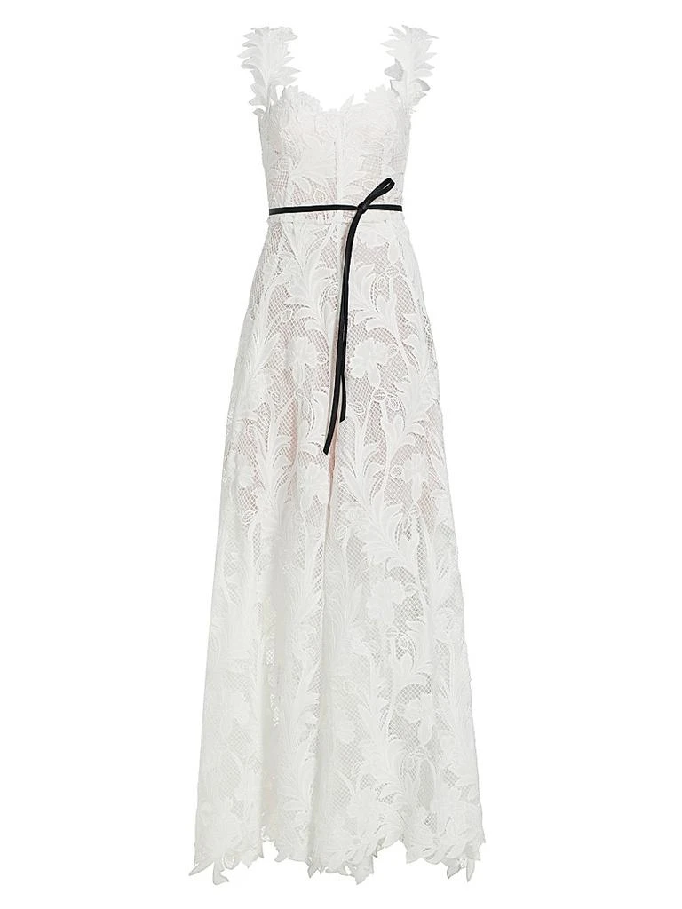 商品Oscar de la Renta|Marbled Carnation Guipure Lace Gown,价格¥17664,第1张图片
