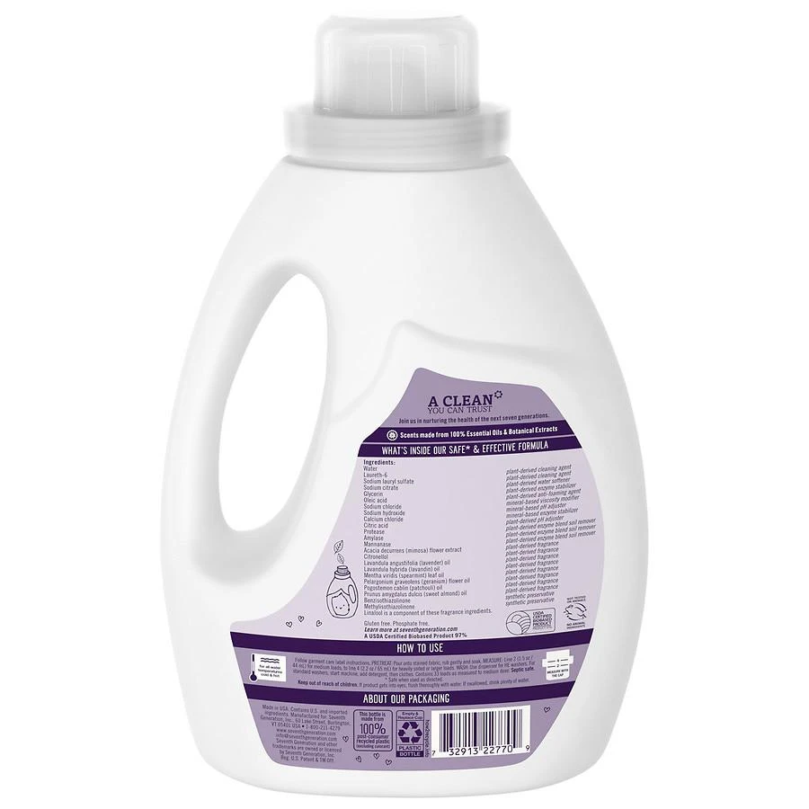商品Seventh Generation|天然洗衣液 薰衣草香调,价格¥74,第2张图片详细描述