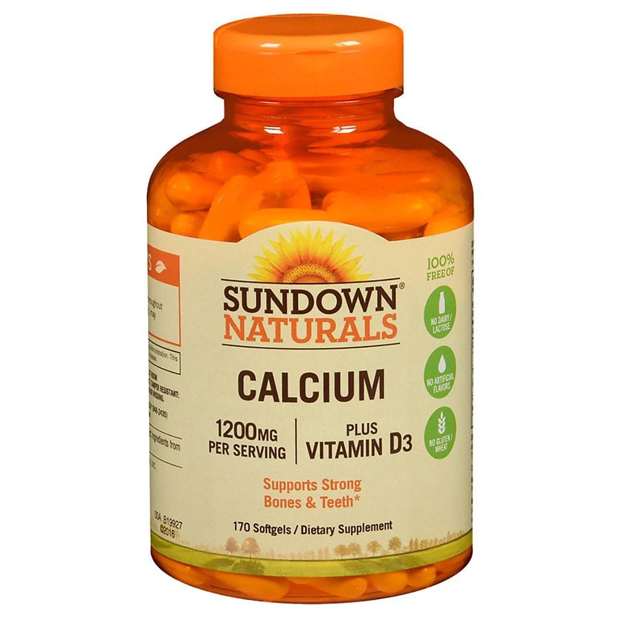商品Sundown Naturals|Calcium plus Vitamin D3, 1200mg, Softgels,价格¥127,第1张图片
