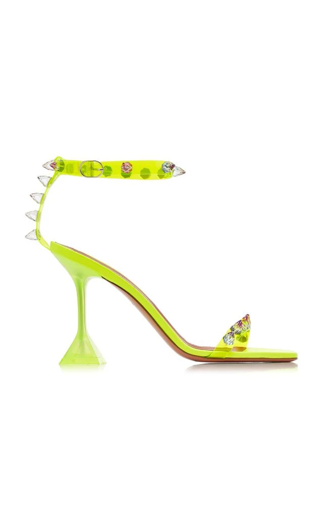 商品Amina Muaddi|Amina Muaddi - Julia Studded PVC-Trimmed Leather Sandals - Yellow - IT 36 - Moda Operandi,价格¥2818,第1张图片