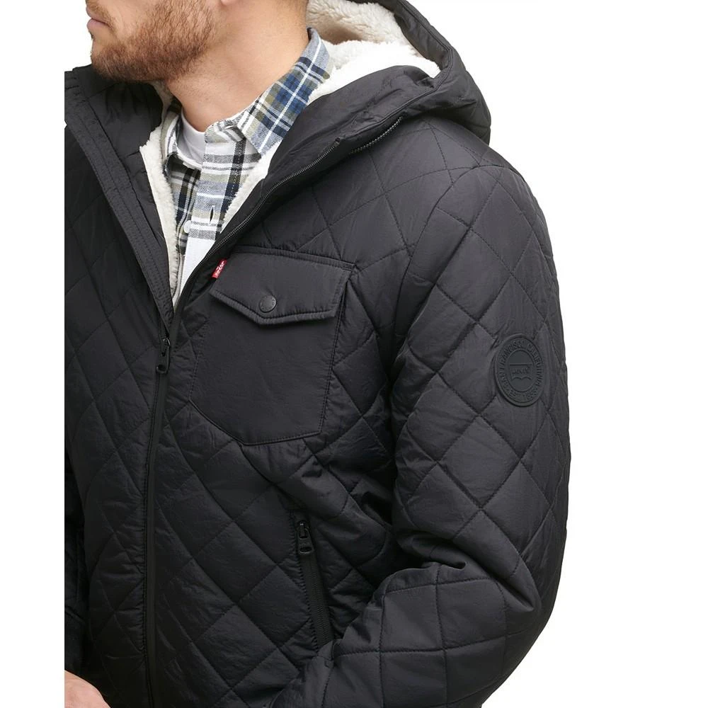 商品Levi's|Men's Diamond Quilted Faux Sherpa Lined Jacket,价格¥1049,第4张图片详细描述