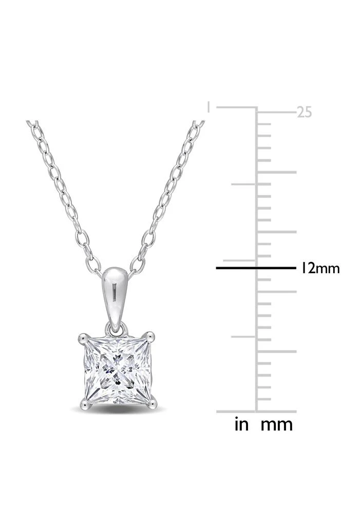 商品DELMAR|Sterling Silver Princess Cut Lab Created Moissanite Pendant Necklace,价格¥1199,第2张图片详细描述