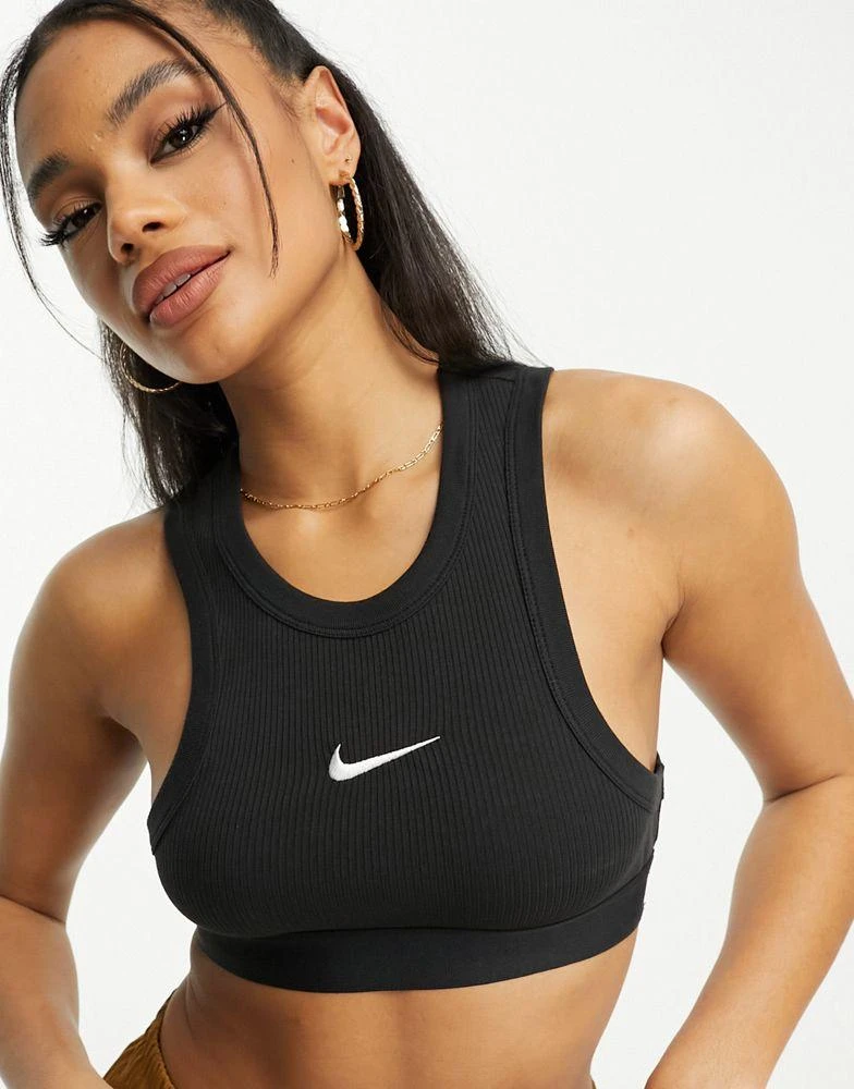 商品NIKE|Nike trend ribbed crop tank vest top in black,价格¥144,第4张图片详细描述