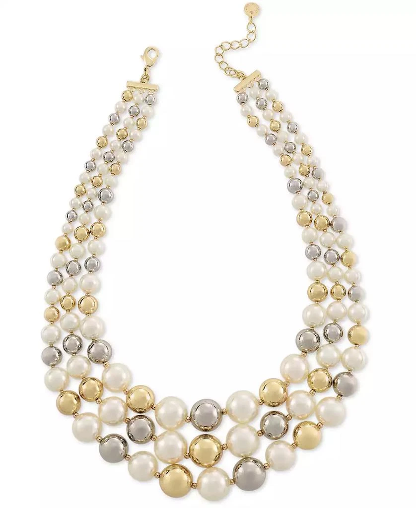 商品Charter Club|Two-Tone Imitation Pearl Layered Collar Necklace, 18" + 2" extender, Created for Macy's,价格¥223,第1张图片