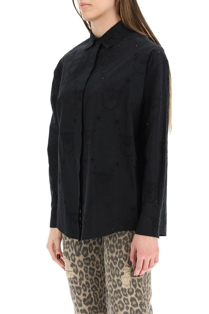 商品PINKO|Pinko Monogram Broderie Long Sleeved Shirt,价格¥738,第4张图片详细描述