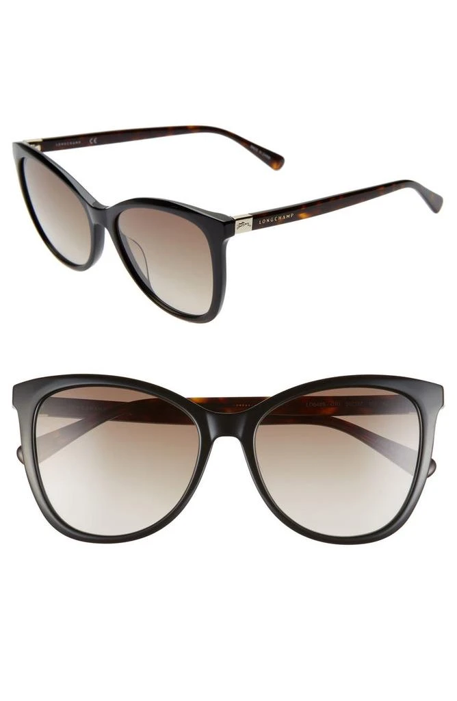 商品Longchamp|Le Pliage 55mm Gradient Cat Eye Sunglasses,价格¥375,第1张图片