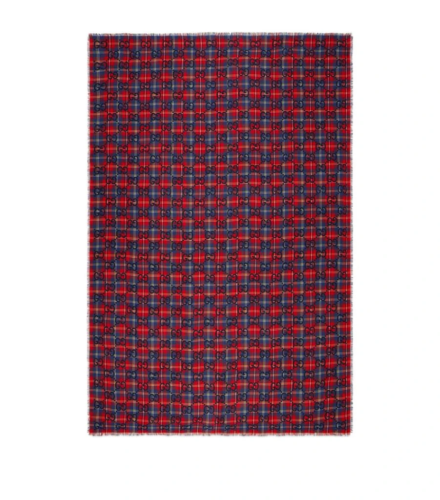 商品Gucci|Wool Maxi GG Tartan Scarf,价格¥5903,第2张图片详细描述