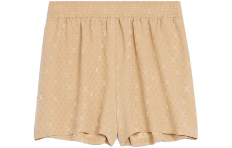 商品[国内直发] Celine|赛琳 SS23 纯色Logo满印高腰休闲短裤 女款 焦糖色,价格¥2618,第1张图片