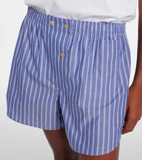 商品The Row|Nicasia striped cotton poplin shorts,价格¥7795,第4张图片详细描述