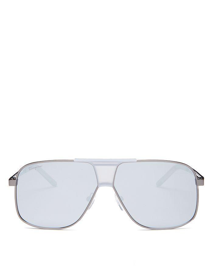 商品Salvatore Ferragamo|Men's Brow Bar Aviator Sunglasses, 63mm,价格¥2316,第3张图片详细描述