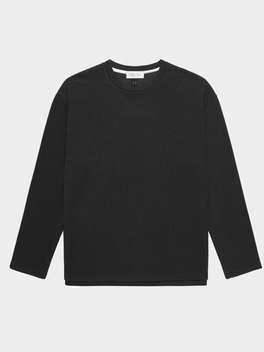 商品GARMENT LABLE|Knit Long Sleeve T-Shirt_Charcoal,价格¥390,第4张图片详细描述