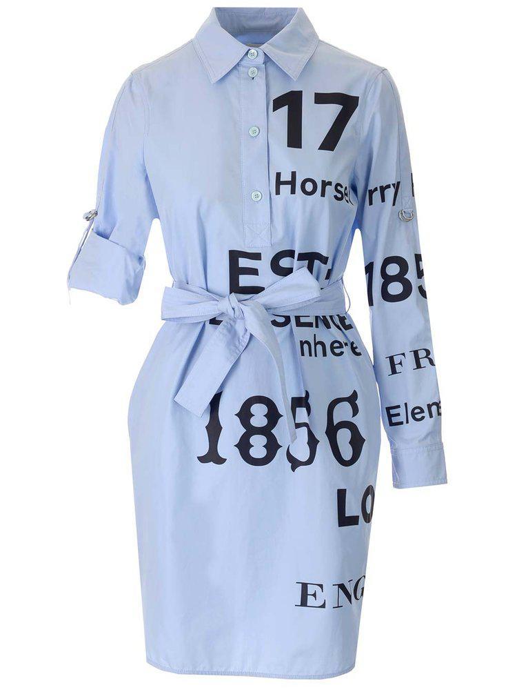 商品Burberry|Burberry Horseferry Belted Shirt Dress,价格¥5204-¥5478,第1张图片