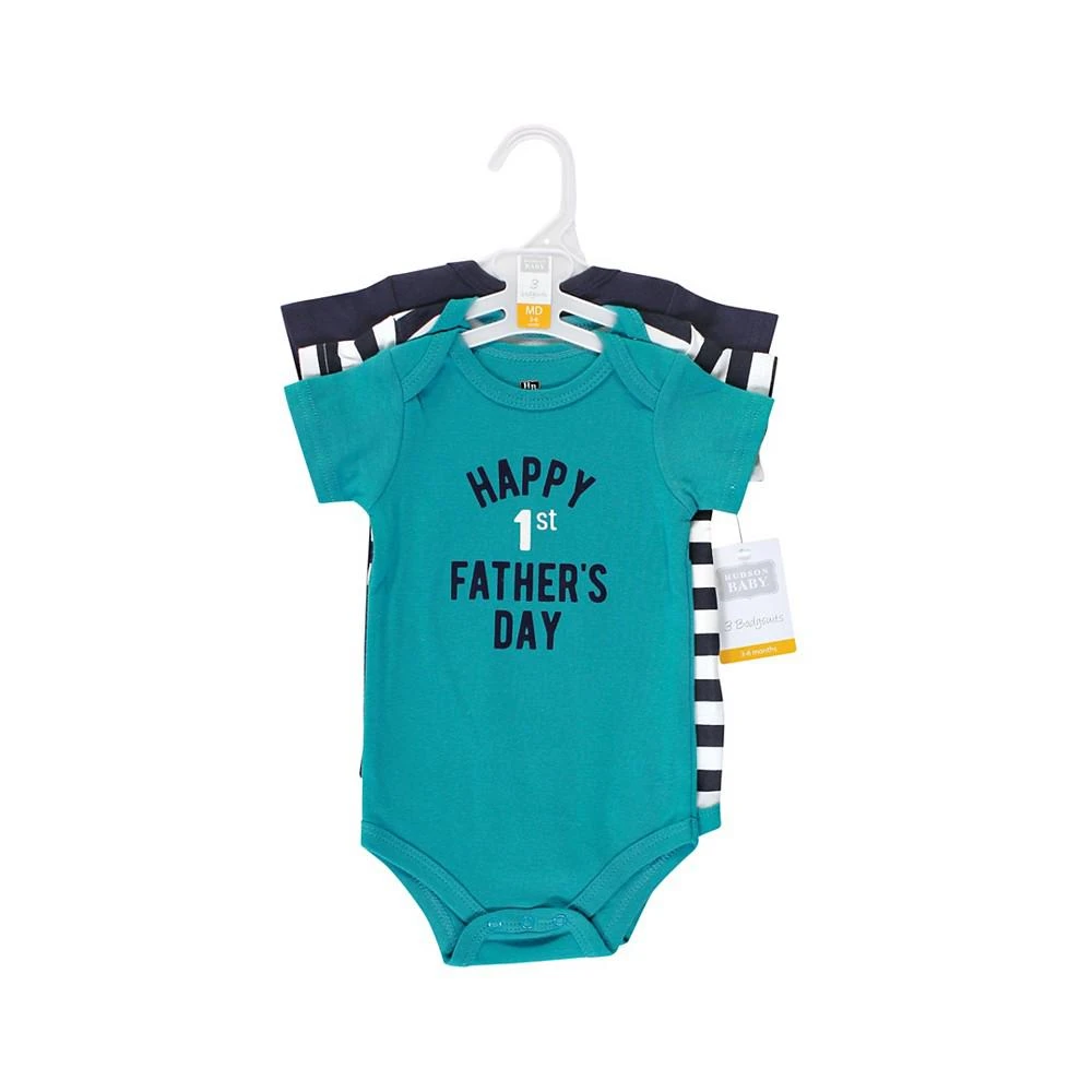 商品Hudson|Baby Boys Short Sleeve Bodysuits, Pack of 3,价格¥187,第2张图片详细描述