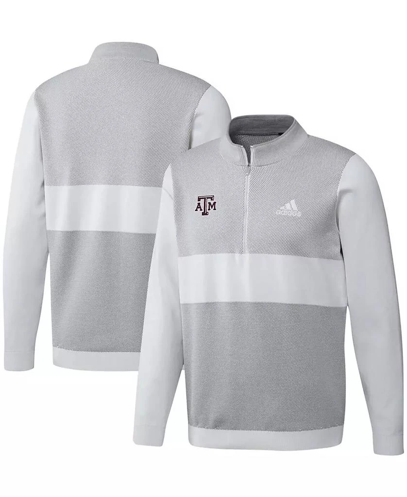 商品Adidas|Men's Gray Texas A M Aggies Knit Quarter-Zip Jacket,价格¥673,第1张图片