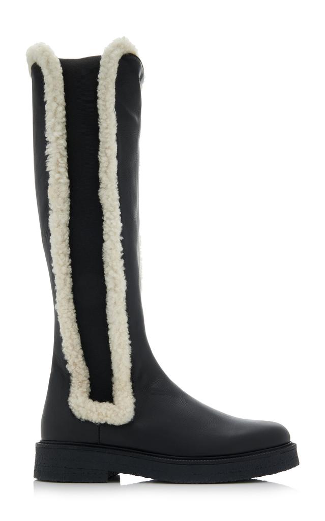 STAUD - Women's Palamino Shearing Leather Knee-High Boots - Black - IT 36 - Moda Operandi商品第1张图片规格展示