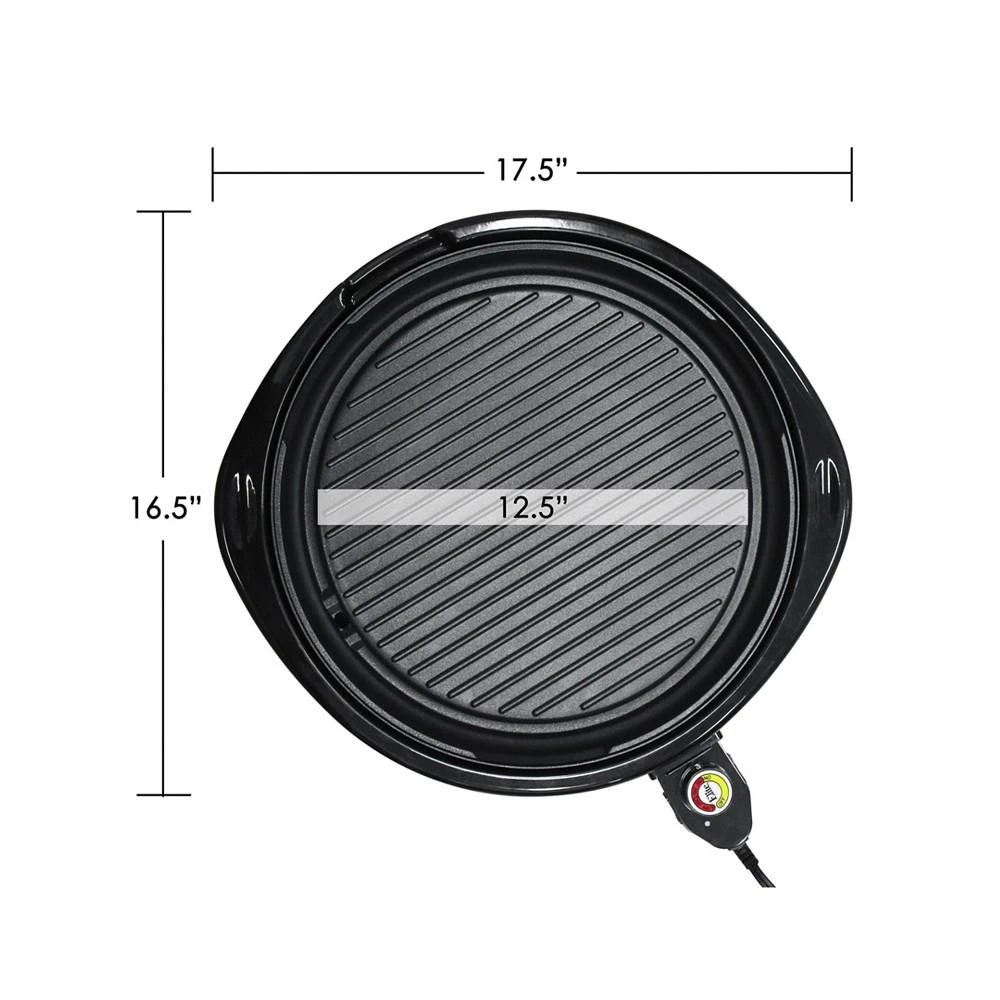 商品Elite Gourmet|14 inch Smokeless Indoor Electric BBQ Nonstick Grill with Glass Lid, Dishwasher Safe,价格¥352,第3张图片详细描述