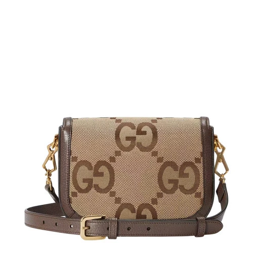 GUCCI/古驰 22春夏新款Ophidia系列 女士迷你驼色乌木色超级老花帆布红绿织带马衔金扣单肩包658574UKMDG2570 商品