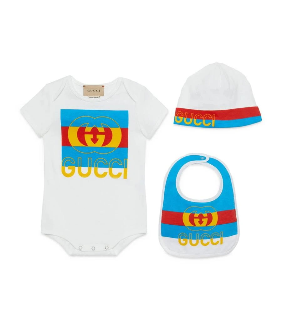 商品Gucci|Bodysuit, Hat and Bib Gift Set (3-36 Months),价格¥2078,第1张图片