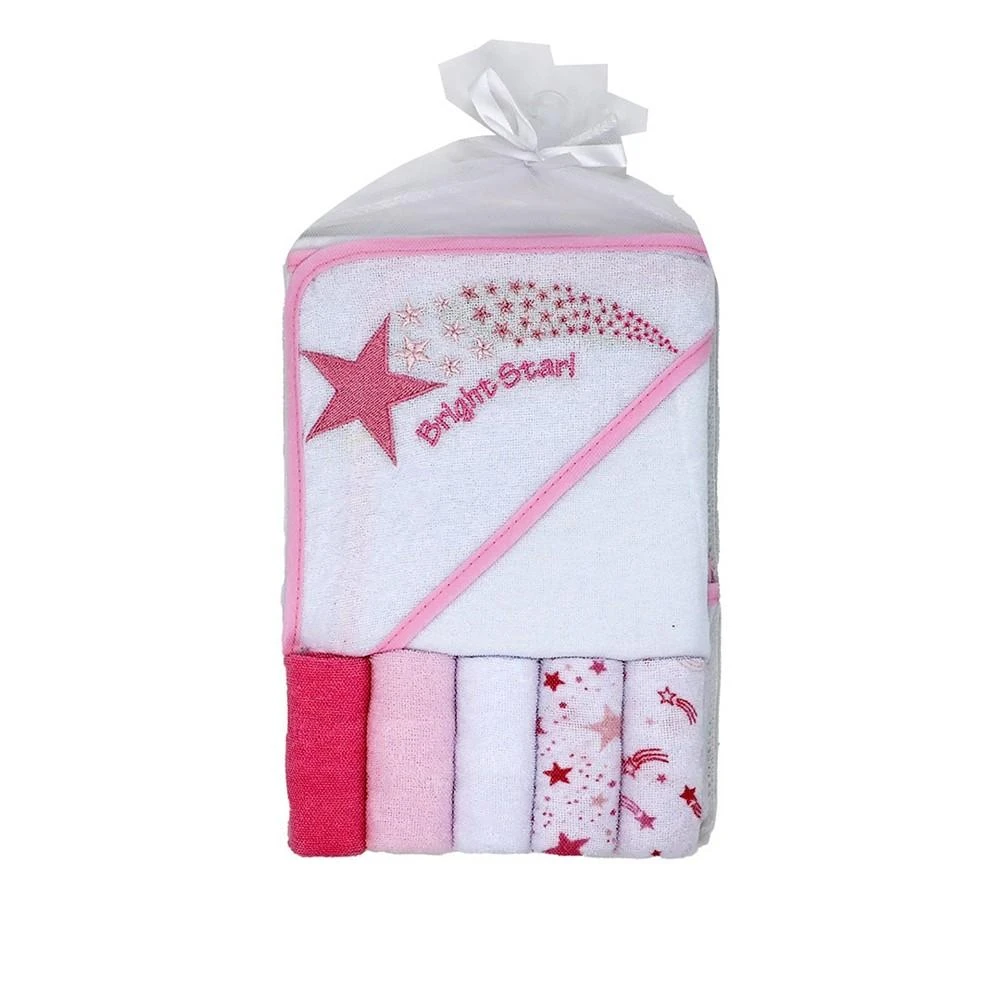 商品Amor Bebe|Baby Girls Bath Towel and Washcloth, 6 Piece Set,价格¥127,第1张图片