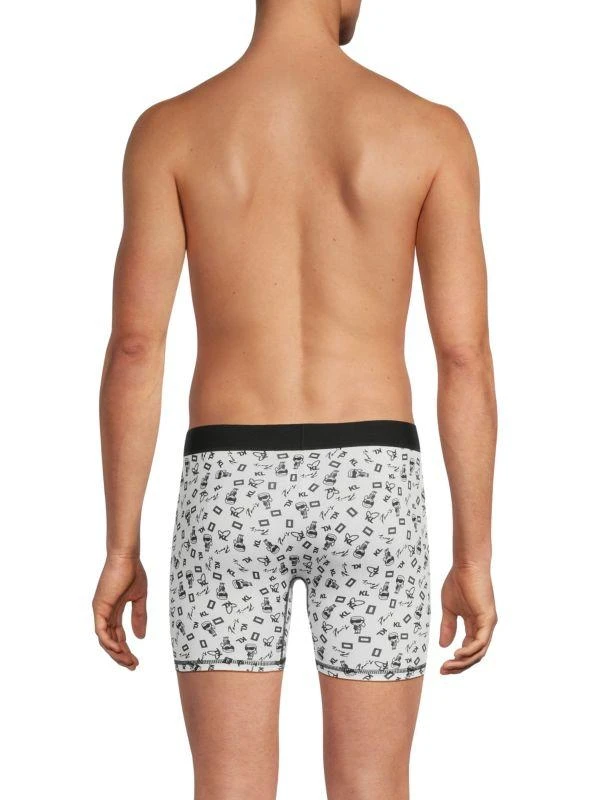 商品Karl Lagerfeld Paris|3-Pack Print Logo Band Briefs,价格¥201,第3张图片详细描述