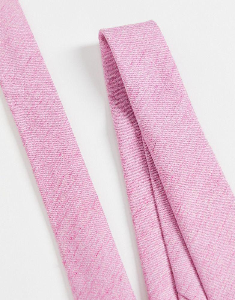 ASOS DESIGN slim tie in pink texture商品第4张图片规格展示