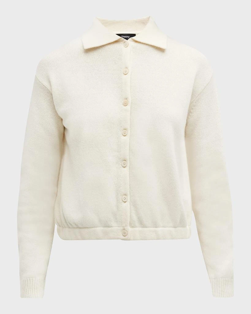商品Theory|Cropped Wool-Cashmere Polo Cardigan,价格¥1202,第2张图片详细描述