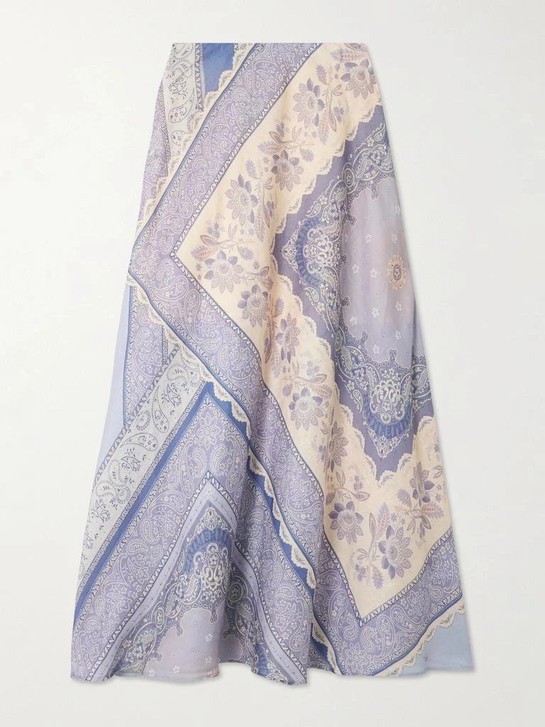 商品Zimmermann|Lucky 方巾印花亚麻超长半身裙,价格¥4339,第1张图片