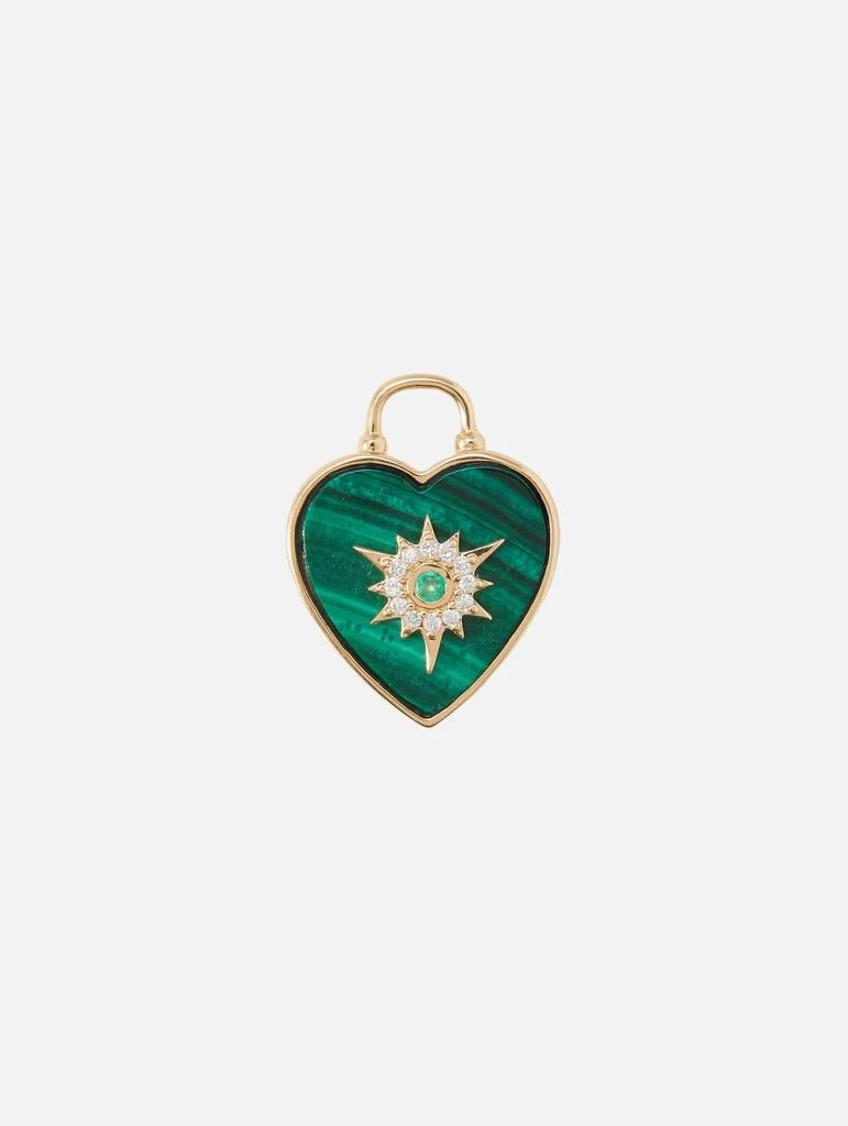 商品THREE STORIES JEWELRY|Trust Your Heart Tablet Pendant Malachite & Emerald,价格¥5249,第1张图片