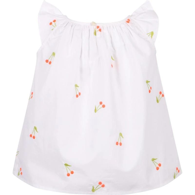 商品Bonpoint|Embroidered cherries flared top in white,价格¥854,第2张图片详细描述