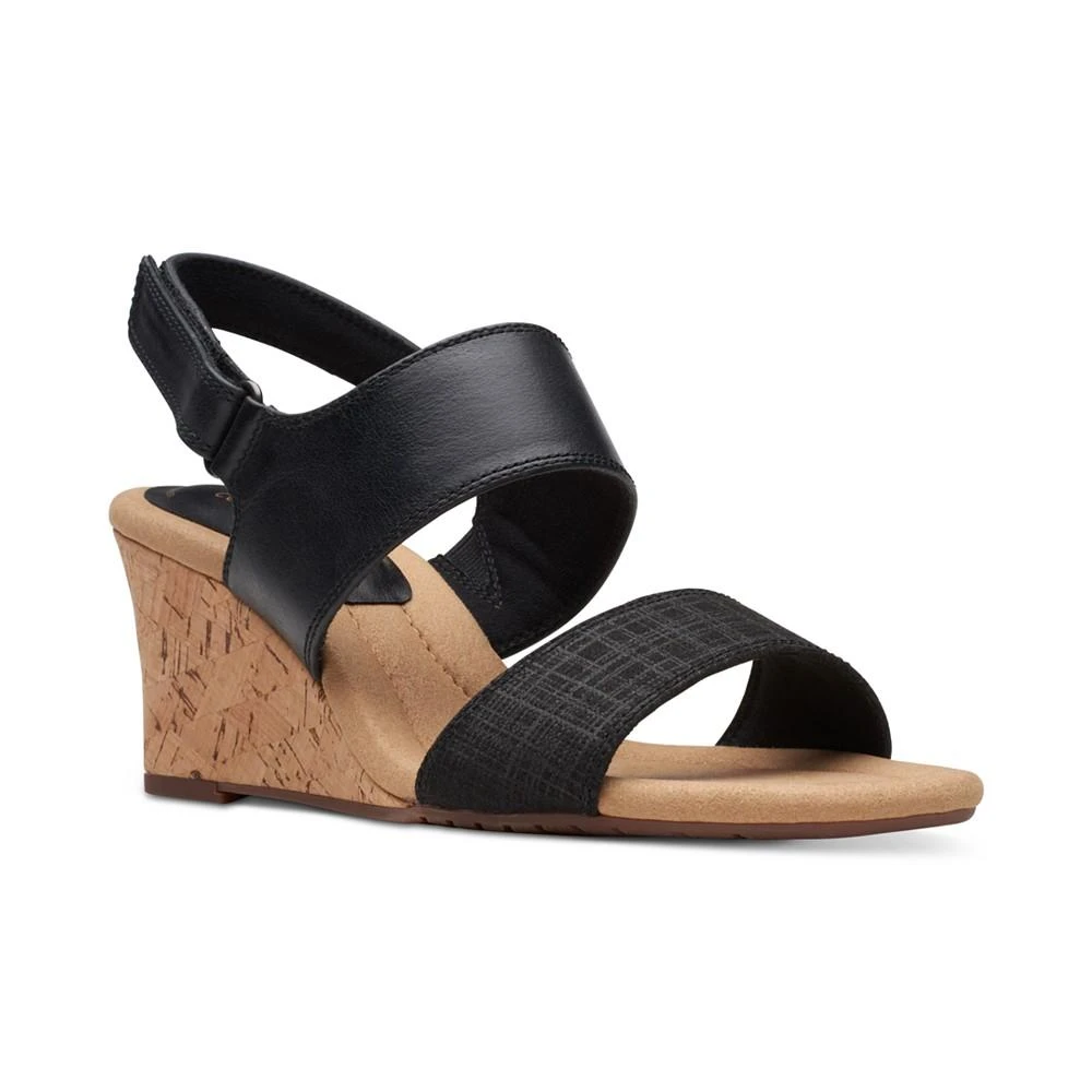 商品Clarks|Women's Kyarra Faye Slingback Wedge Sandals,价格¥296,第1张图片