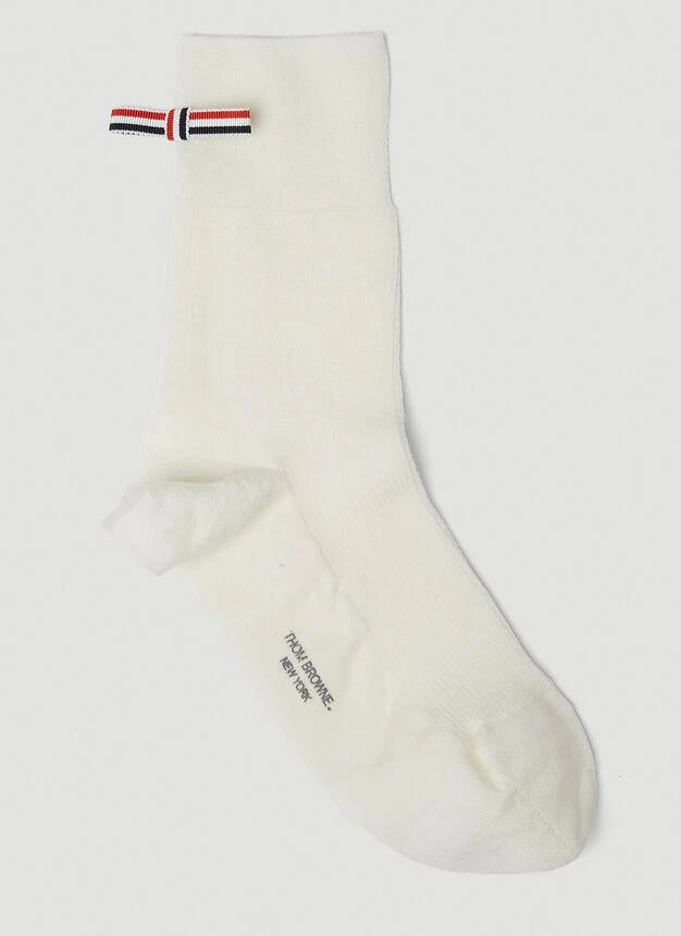商品Thom Browne|Bow Crew Length Socks in White,价格¥501,第1张图片