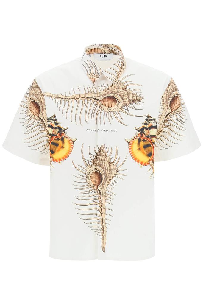 Msgm shells print short sleeve shirt商品第1张图片规格展示