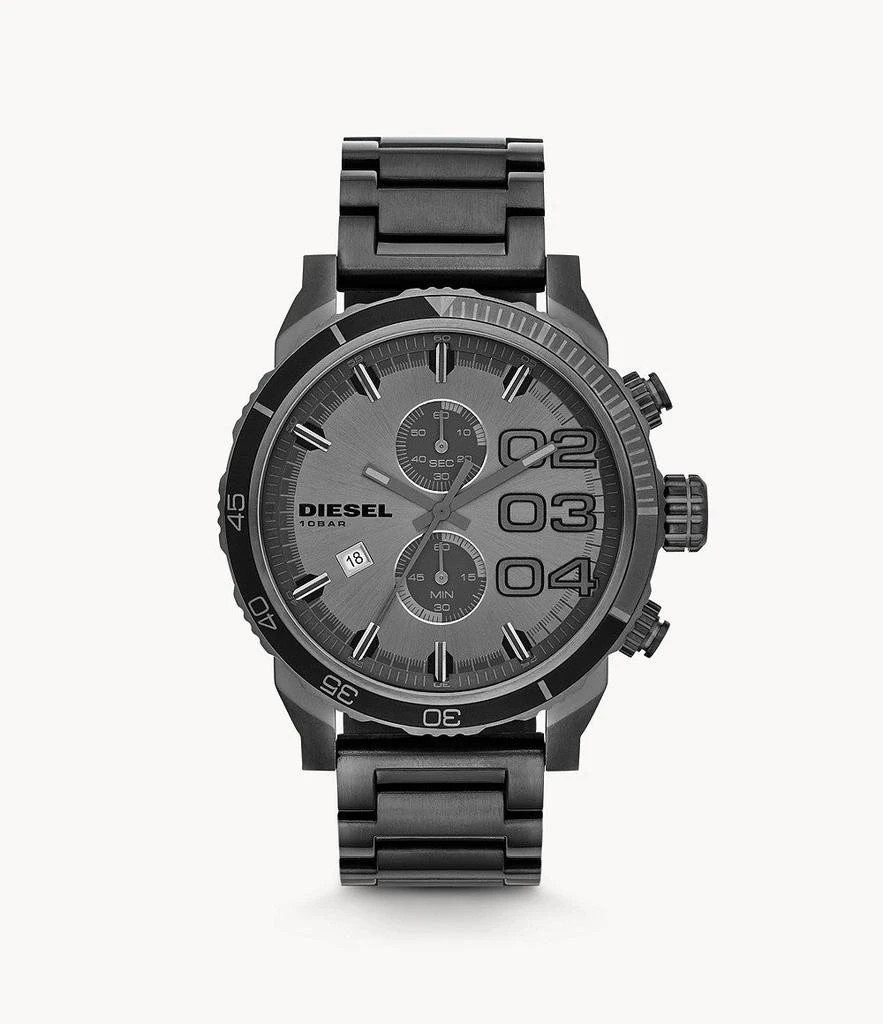 商品Diesel|Diesel Men's Double Down Chrono 2.0 Chronograph, Gunmetal Stainless Steel Watch,价格¥989,第3张图片详细描述