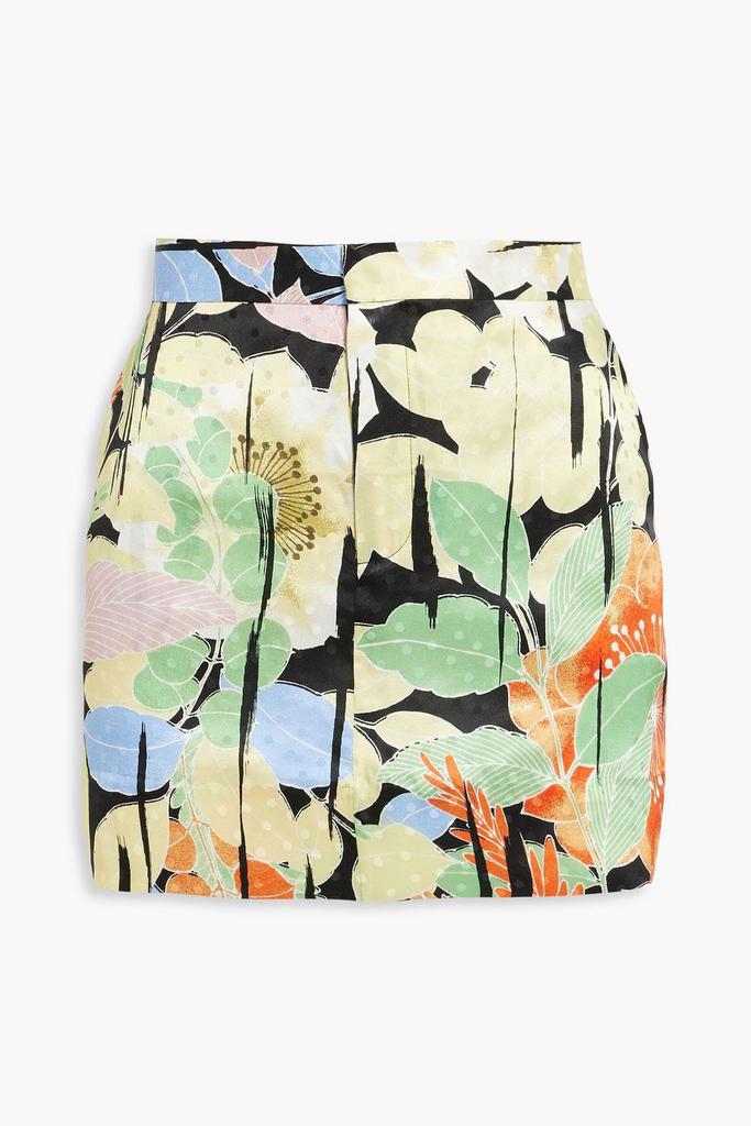 Delafine printed silk-satin jacquard mini skirt商品第3张图片规格展示