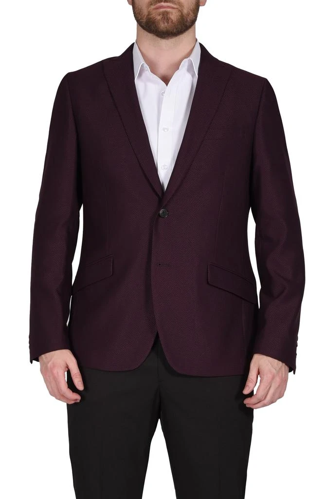 商品SAVILE ROW CO|Burgundy Peak Lapel Slim Fit Blazer,价格¥572,第1张图片
