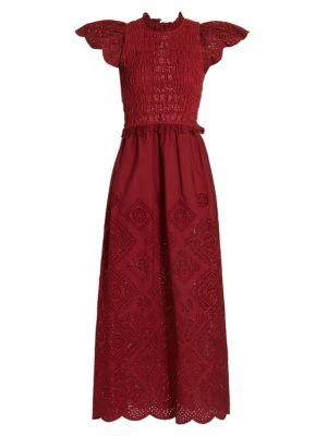 Vienne Eyelet Smocked Midi Dress 商品