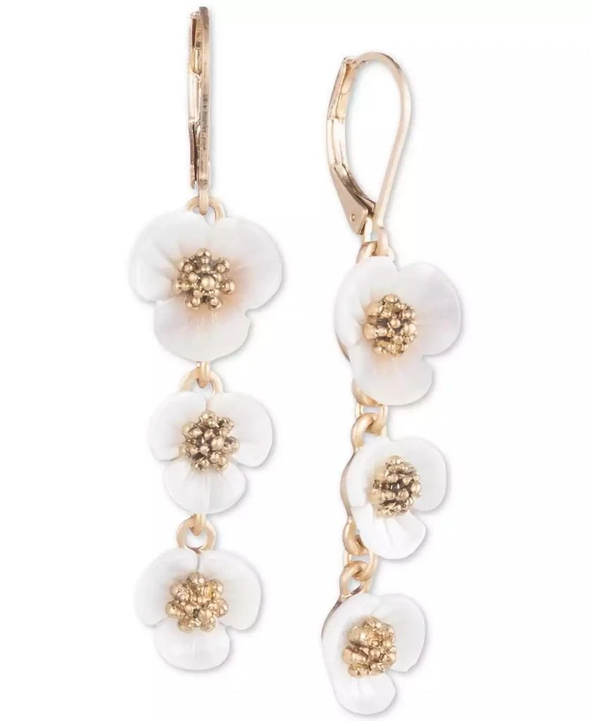 商品Lonna & Lilly|lonn & lilly Gold-Tone & Imitation Mother-of-Pearl Flower Linear Drop Earrings,价格¥214,第1张图片