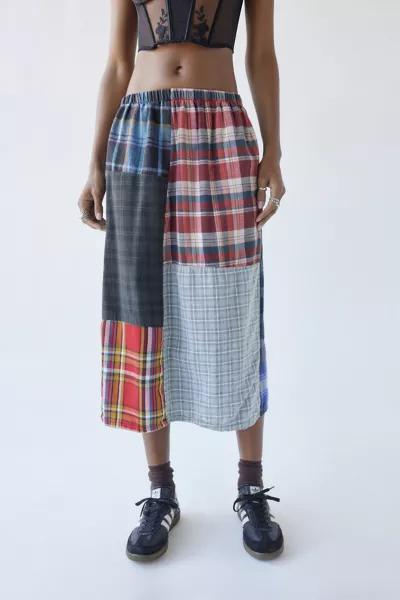 Urban Renewal Remade Plaid Pieced Midi Skirt商品第3张图片规格展示