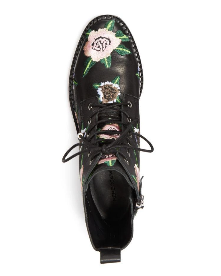 商品Rebecca Minkoff|Women's Gerry Floral Embroidered Leather Combat Booties,价格¥1554,第3张图片详细描述