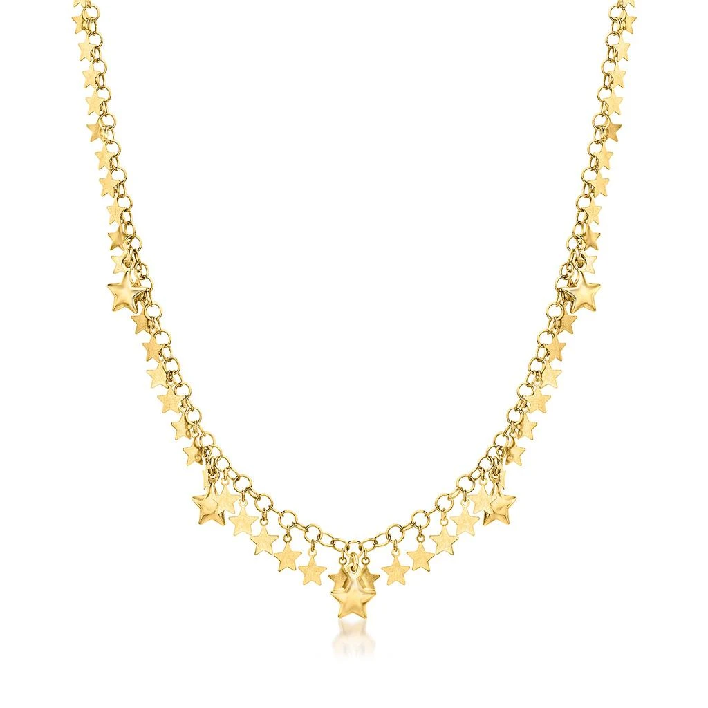 商品Ross-Simons|Ross-Simons Italian 18kt Gold Over Sterling Star Drop Necklace,价格¥1020,第1张图片