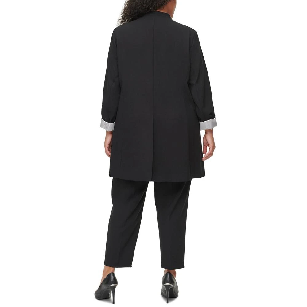 商品Calvin Klein|Plus Size Collarless Open-Front Topper Jacket,价格¥1197,第3张图片详细描述