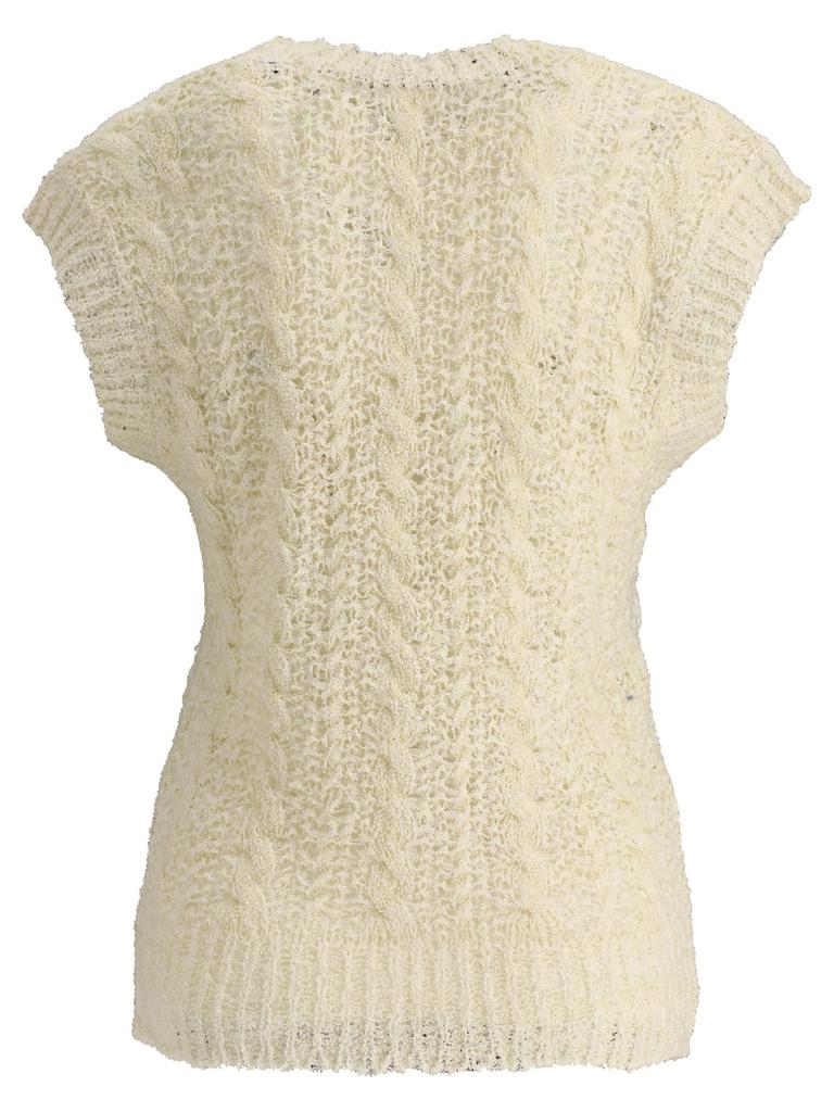 Sleeveless cable knit sweater商品第2张图片规格展示