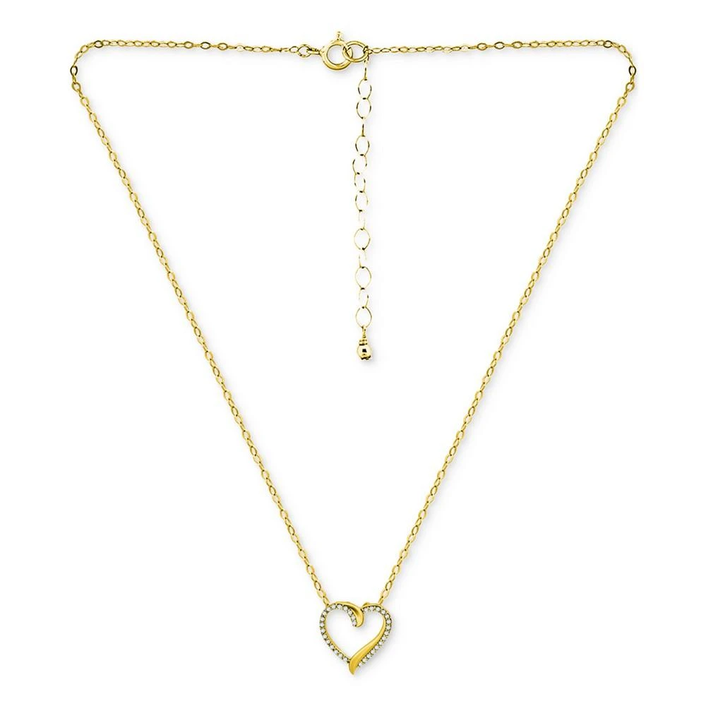 商品Giani Bernini|Cubic Zirconia Open Heart Pendant Necklace in 18k Gold-Plated Sterling Silver, 16" + 2" extender, Created for Macy's,价格¥283,第3张图片详细描述