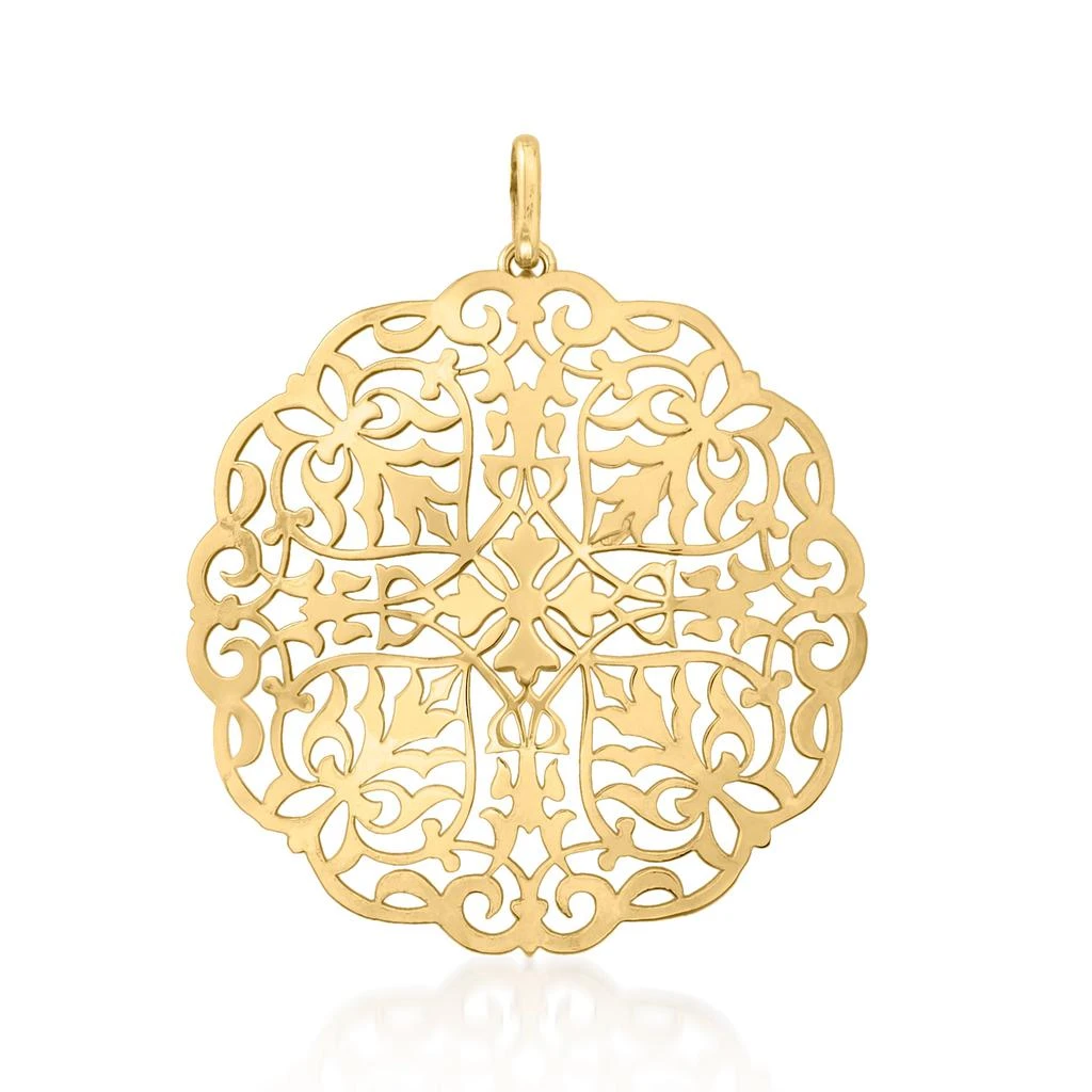 商品Ross-Simons|Italian 14kt Yellow Gold Filigree Medallion Pendant,价格¥4141,第1张图片