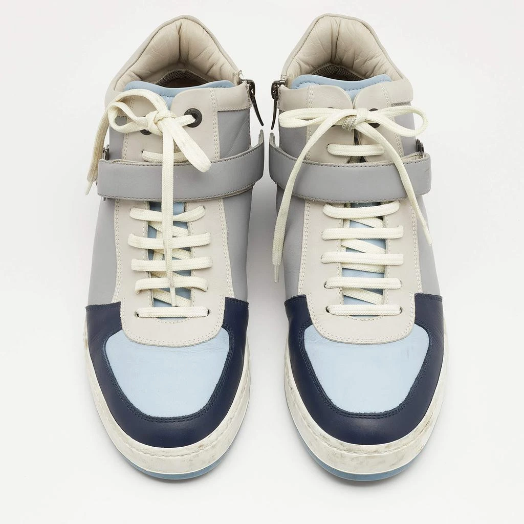 商品[二手商品] Salvatore Ferragamo|Salvatore Ferragamo Multicolor Leather Nayon High Top Sneakers Size 44,价格¥1214,第3张图片详细描述