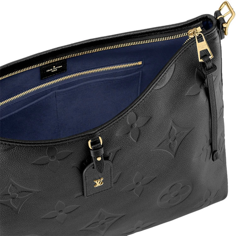 商品[国内直发] Louis Vuitton|Carryall MM金色五金可调节肩带拉链开合 压花柔软粒面牛皮 手提单肩包 中号 女款 黑色,价格¥28439,第6张图片详细描述