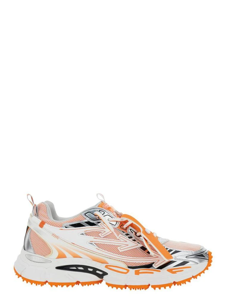 商品Off-White|'Ow Be Right Back' Orange Low Top Sneakers With Zip-Tie Detail In Mesh And Leather Man,价格¥3375,第1张图片
