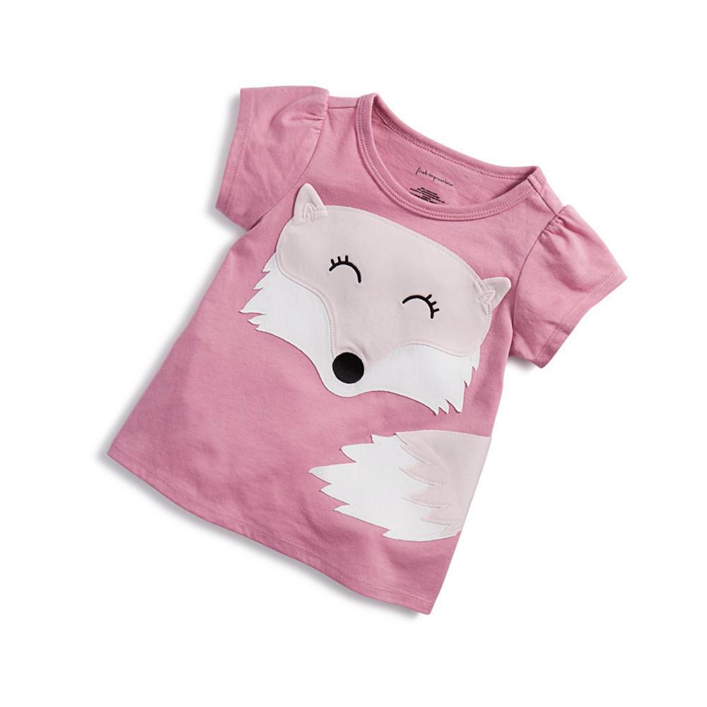商品First Impressions|Baby Girls Francie Fox T-Shirt, Created for Macy's,价格¥37,第1张图片