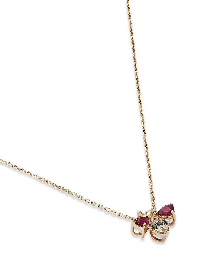 商品Bloomingdale's|Ruby & Diamond Bumblebee Pendant Necklace in 14K Yellow Gold, 18" -  100% Exclusive,价格¥3817,第3张图片详细描述
